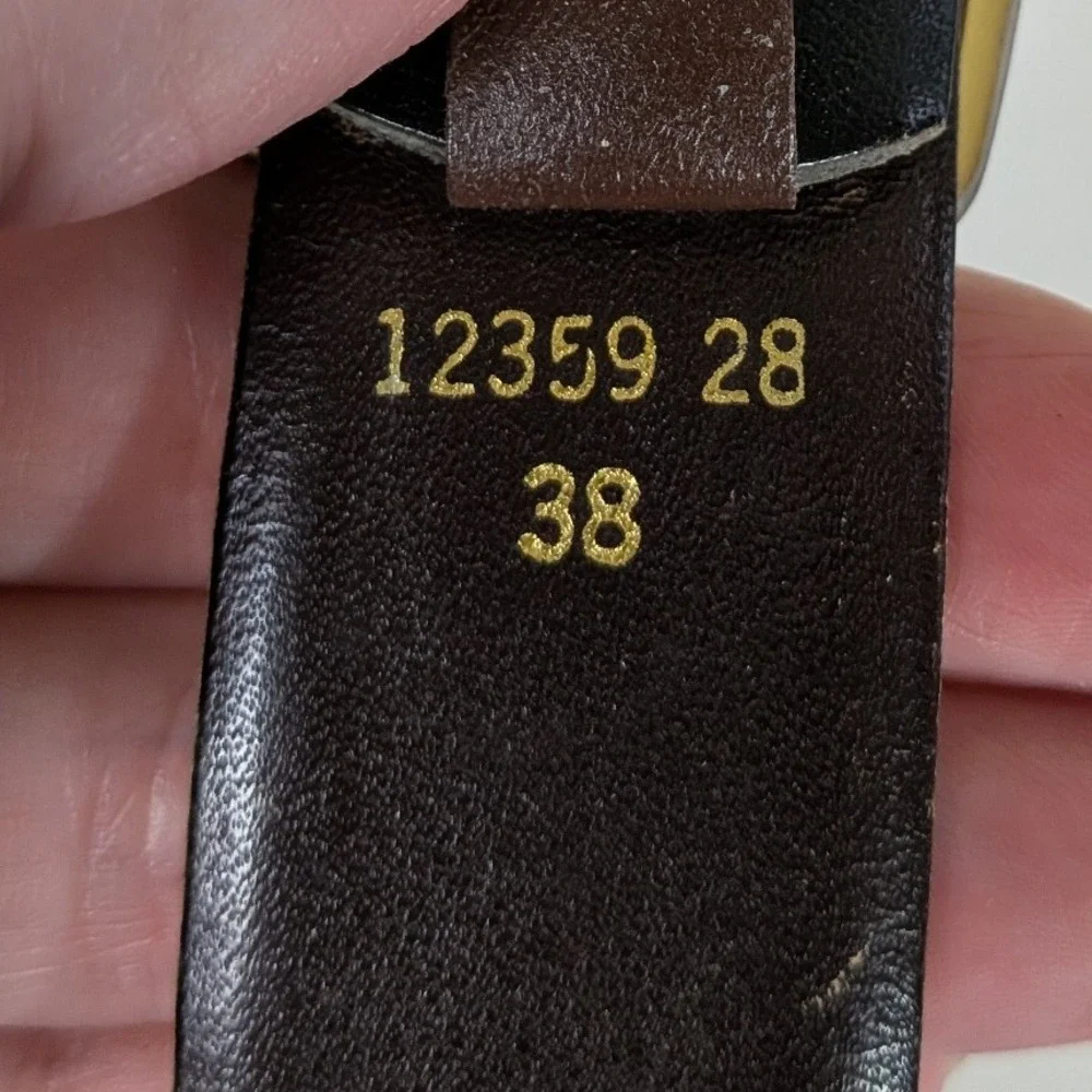Vintage Canterbury‎ Black Leather Belt with Brass Buckle – Size 44